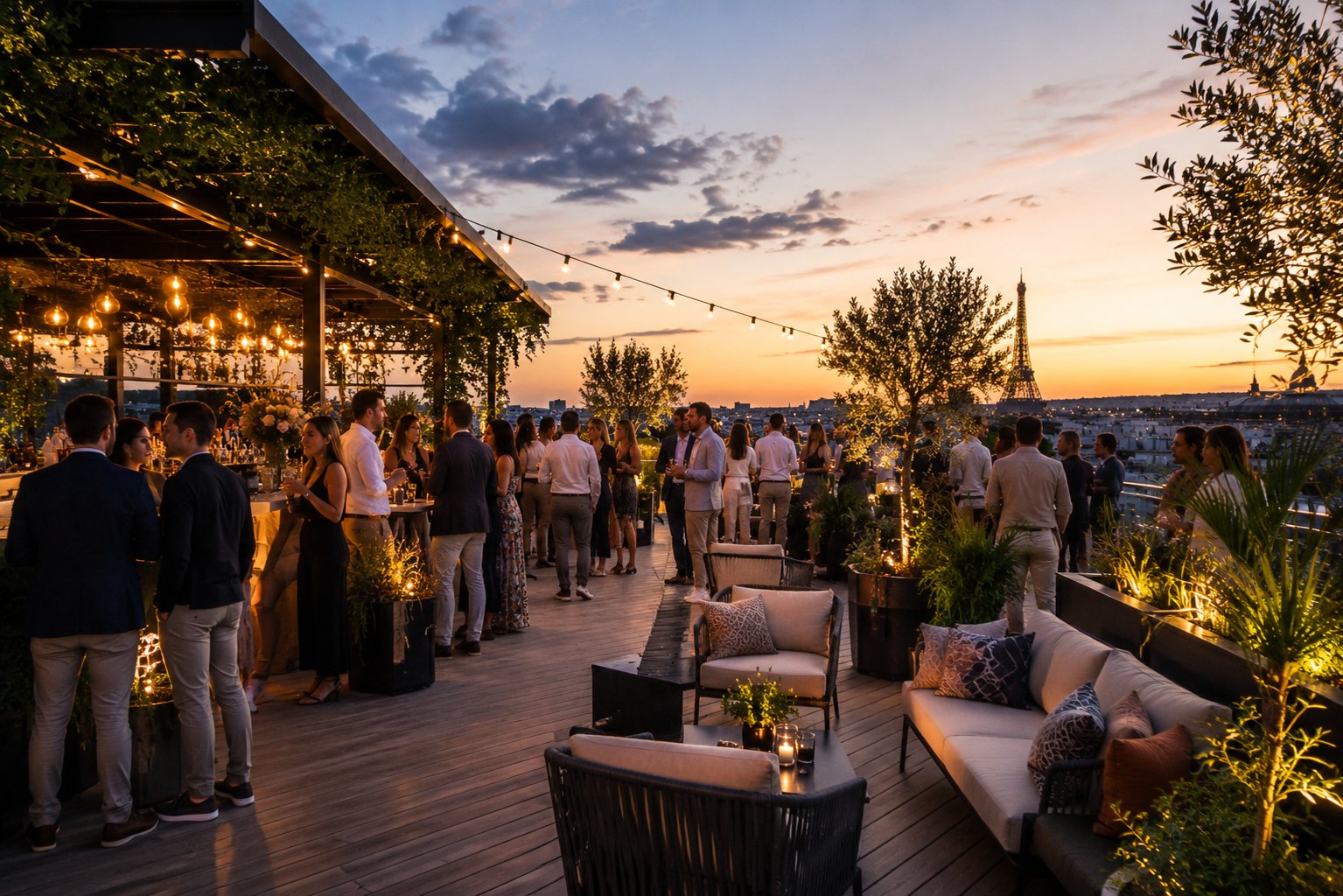 lieu summer party entreprise rooftop terrasse extérieur soirée été professionnelle